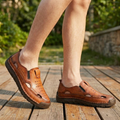 Men's Casual Leather Toe Sandals