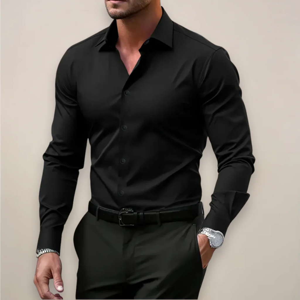 Men's Slim Fit Long Sleeve Dress Shirt