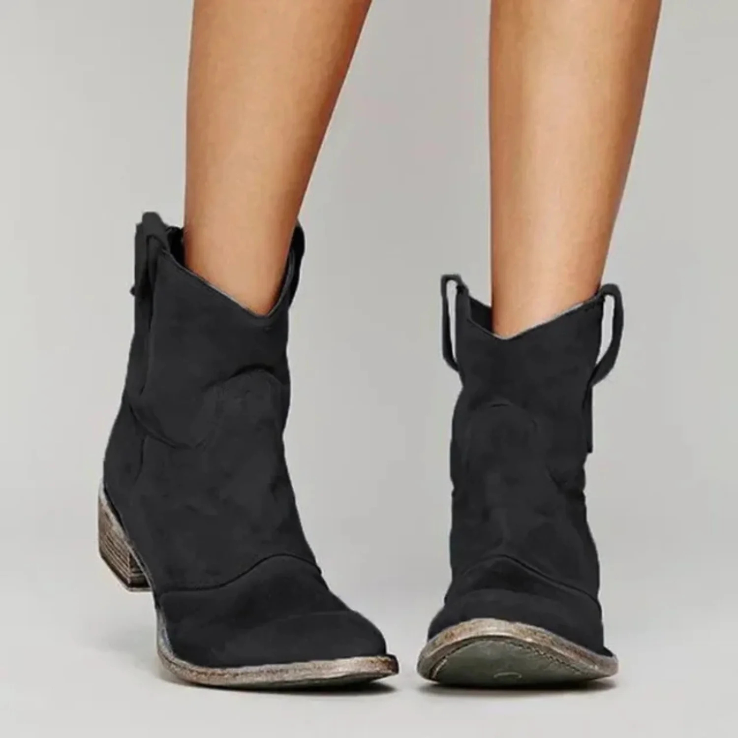 Women's Suede Western Ankle Boots