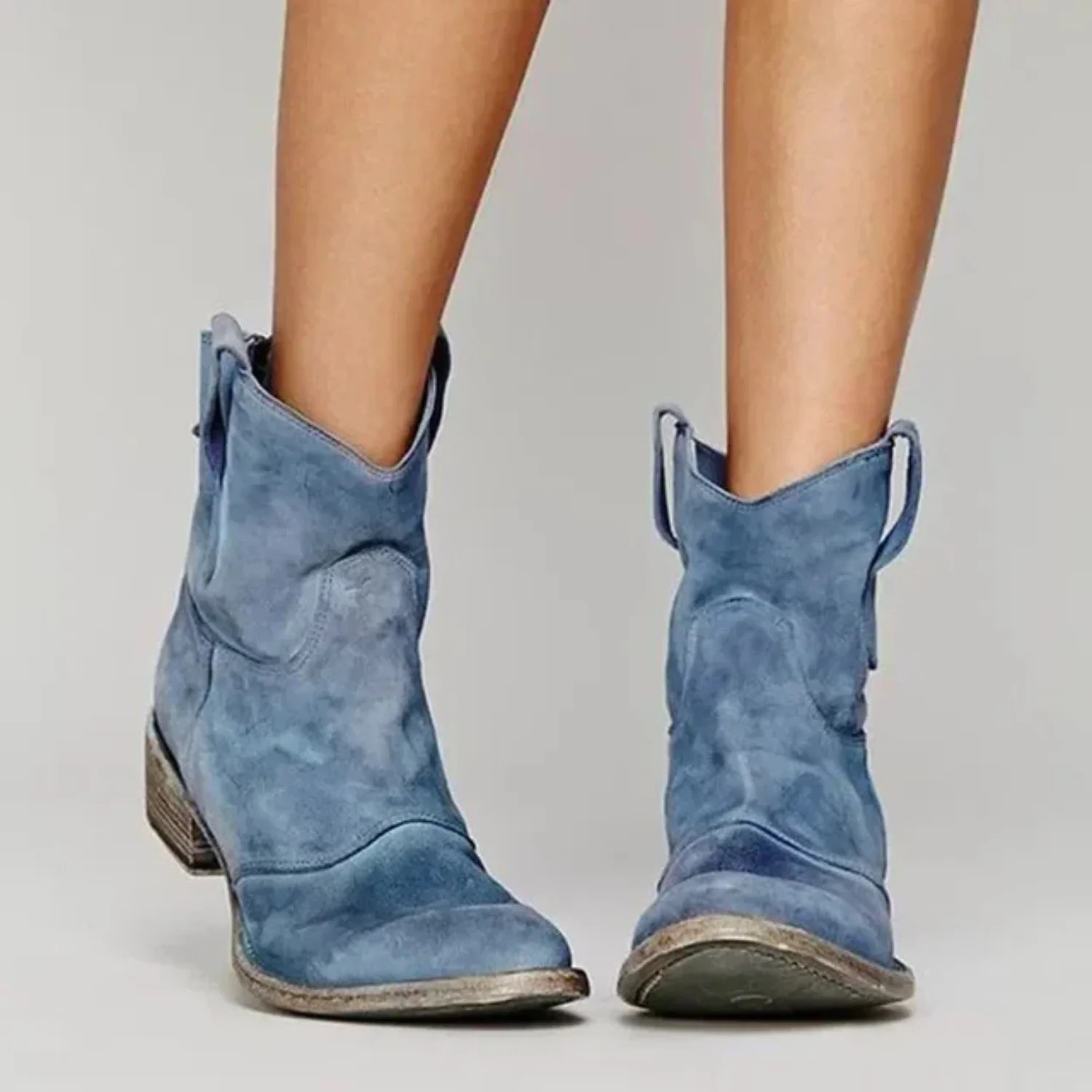 Women's Suede Western Ankle Boots