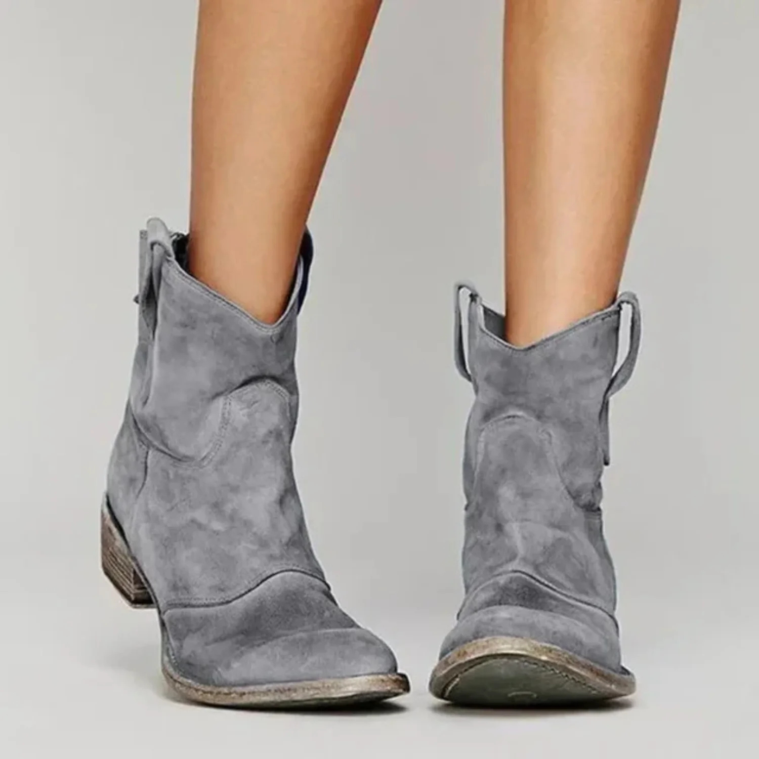 Women's Suede Western Ankle Boots
