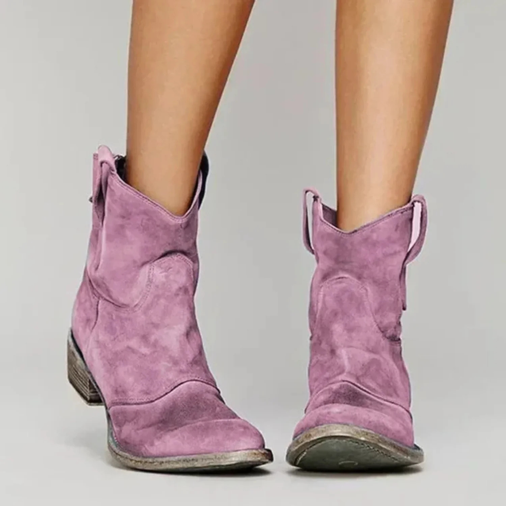 Women's Suede Western Ankle Boots