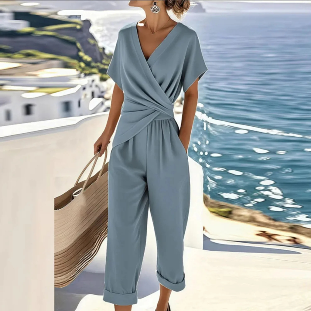 Women's Elegant Draped Two-Piece Set