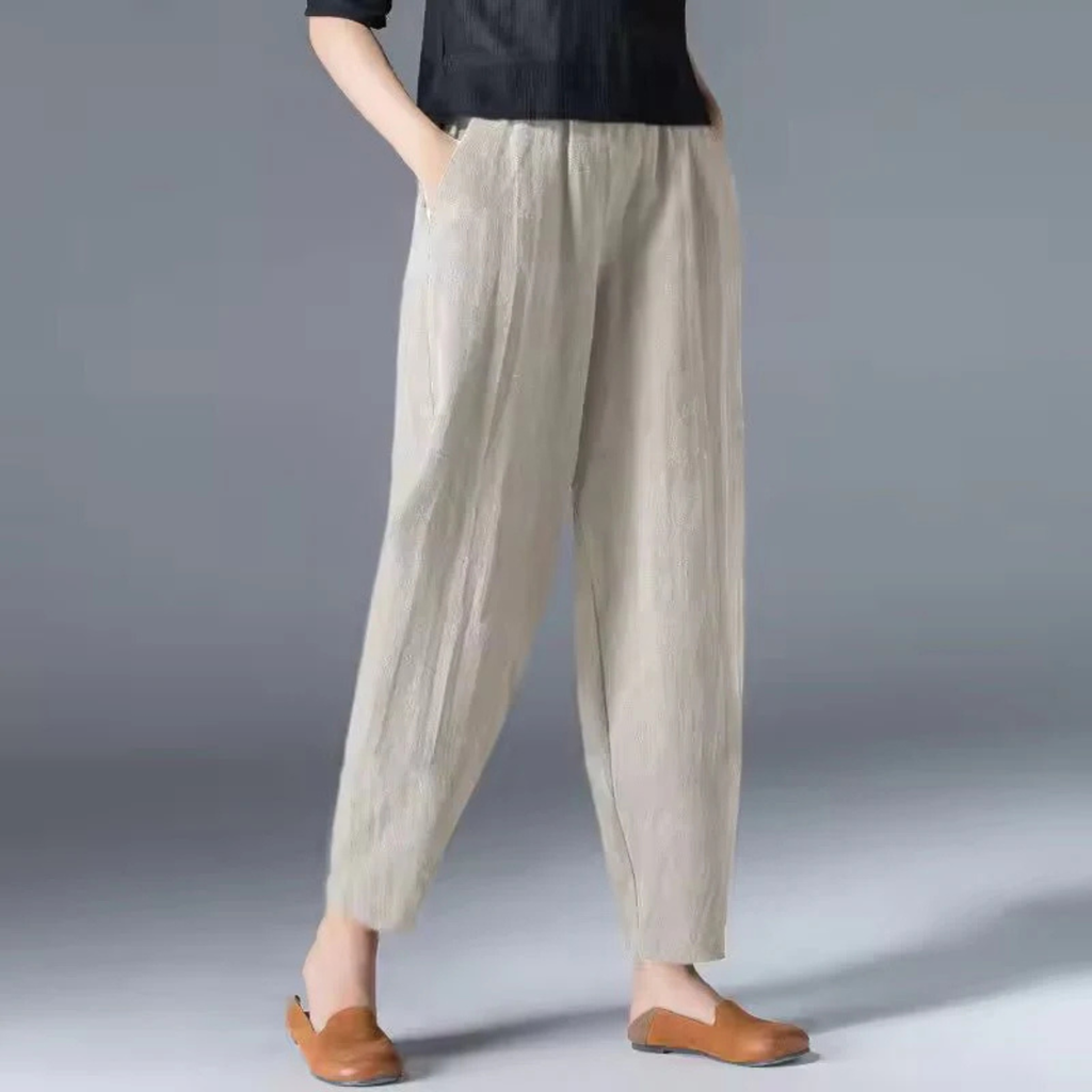 Women's Casual Linen Tapered Pants
