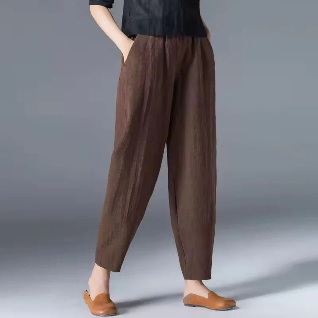 Women's Casual Linen Tapered Pants