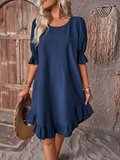 Women's Casual Ruffle Hem Boho Dress
