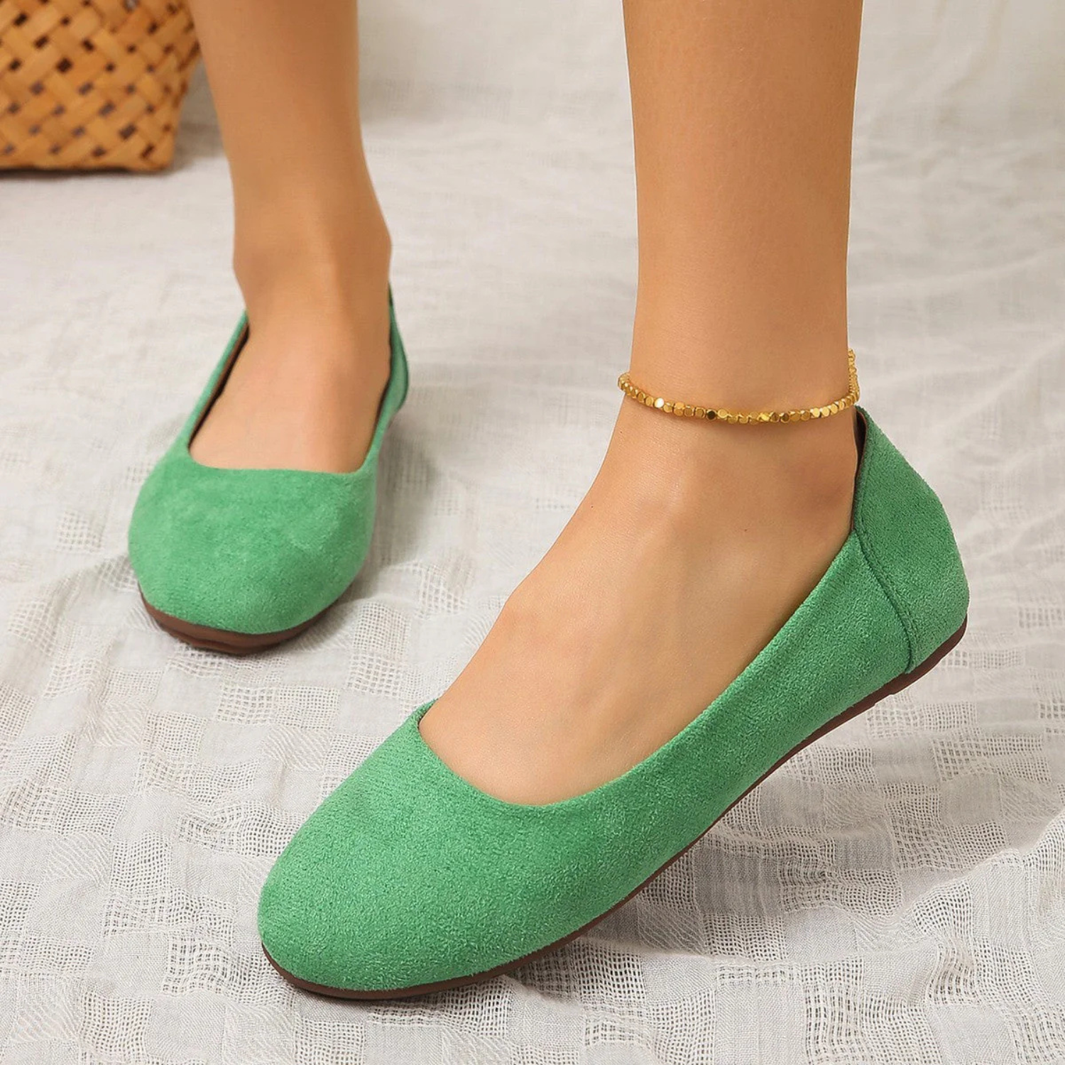 Women's Classic Suede Slip-On Ballet Flats