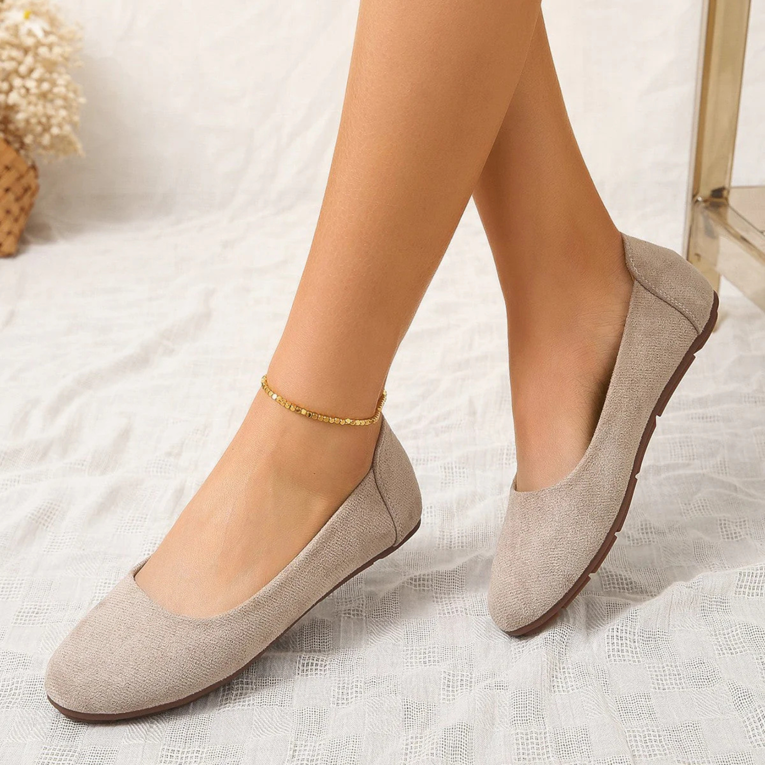 Women's Classic Suede Slip-On Ballet Flats