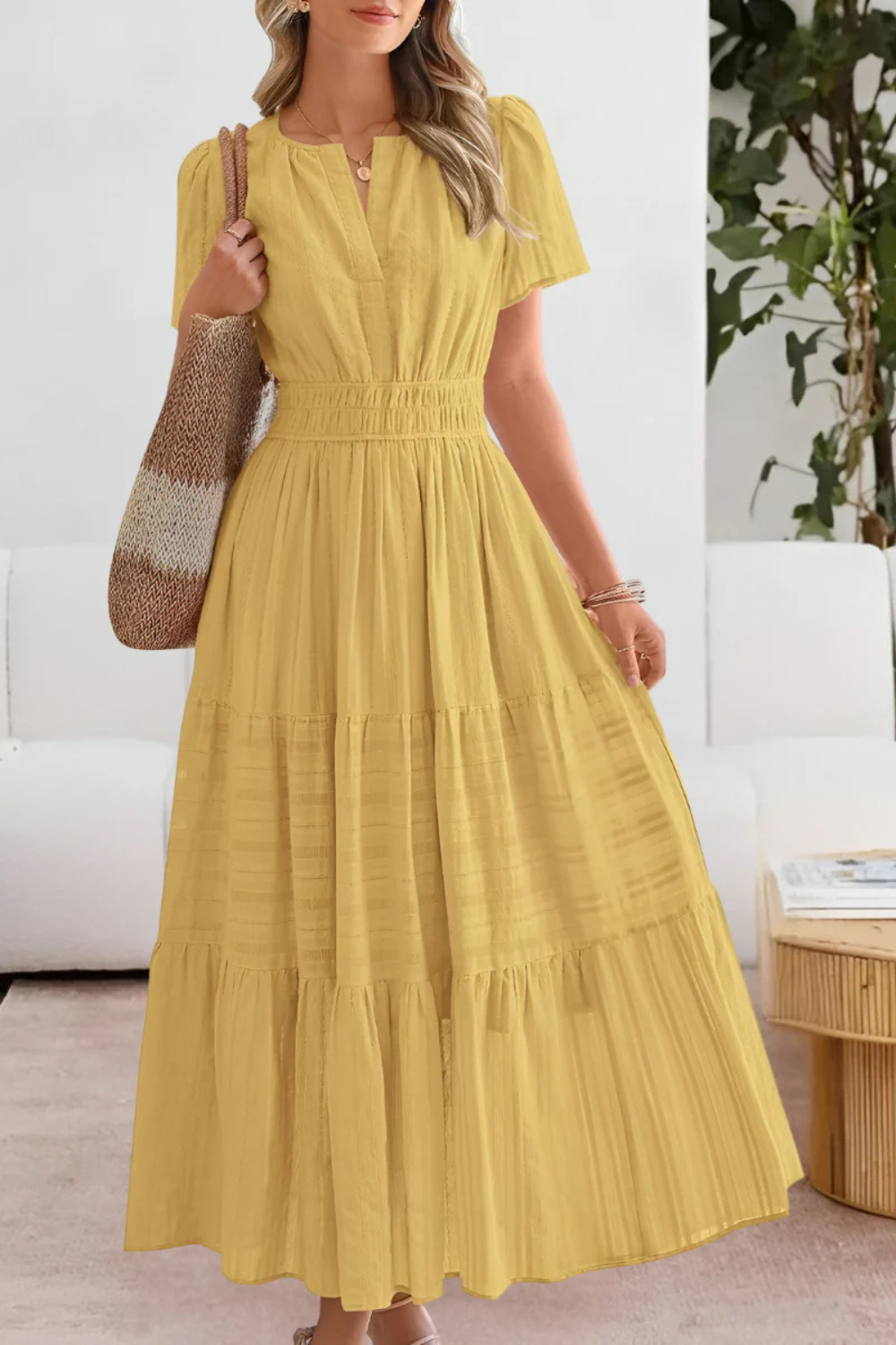 Women's Elegant Boho Midi Dress