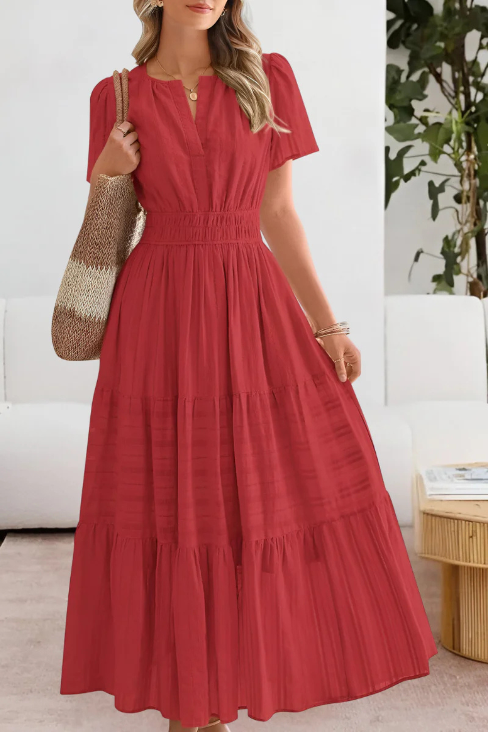 Women's Elegant Boho Midi Dress