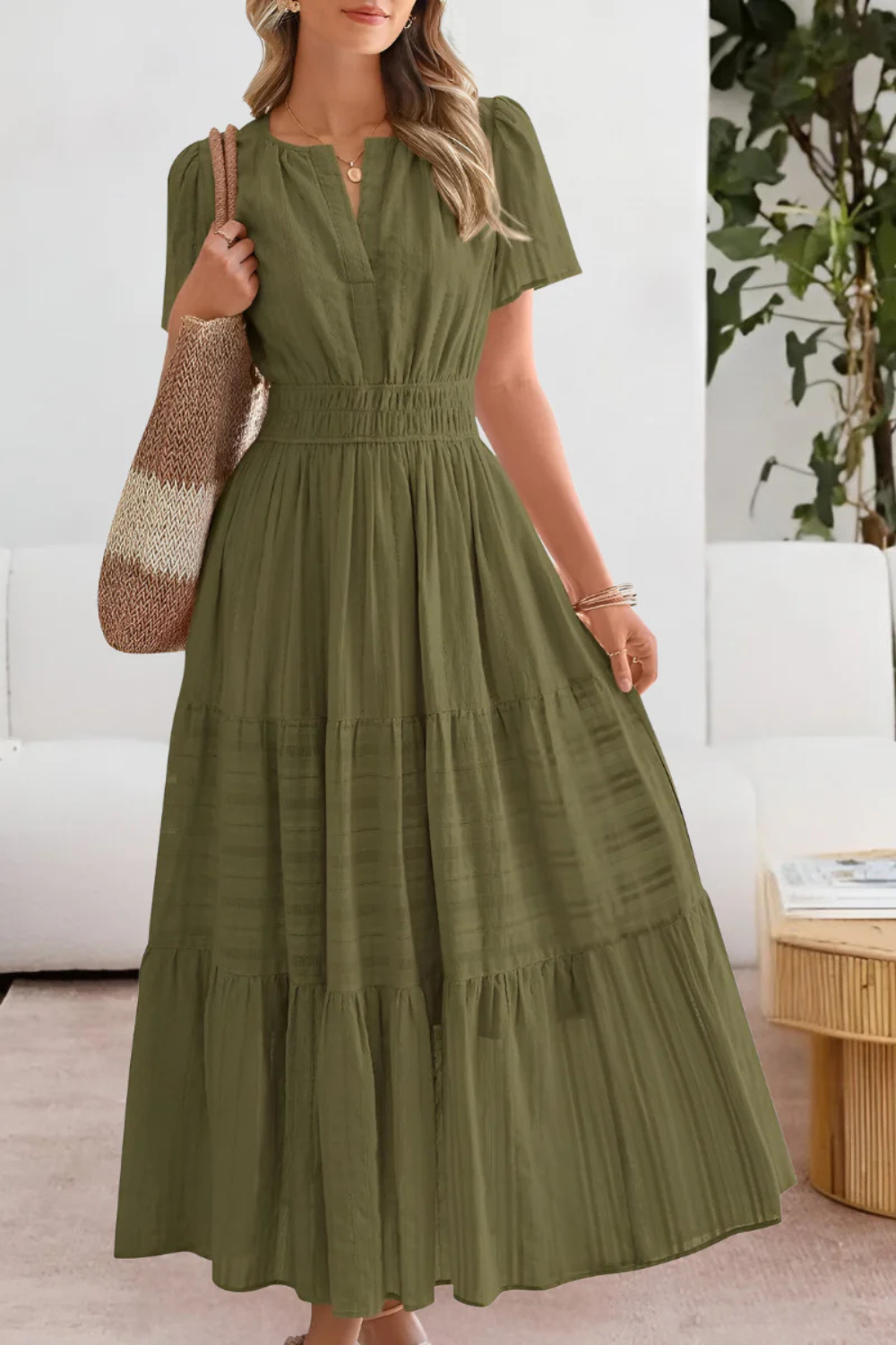 Women's Elegant Boho Midi Dress