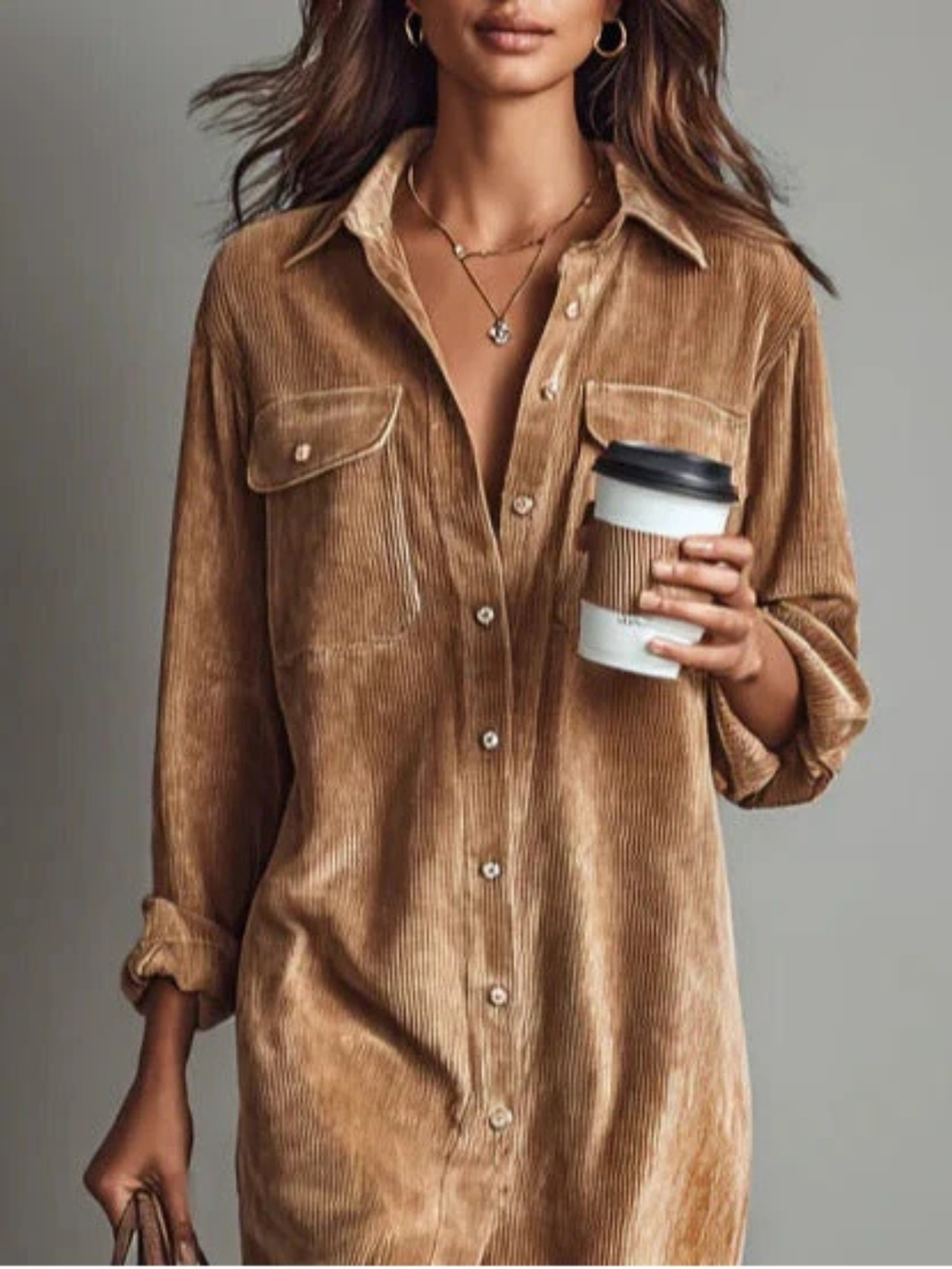 Women's Elegant Button-Up Midi Dress