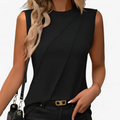 Women's Elegant Sleeveless Pleated Blouse