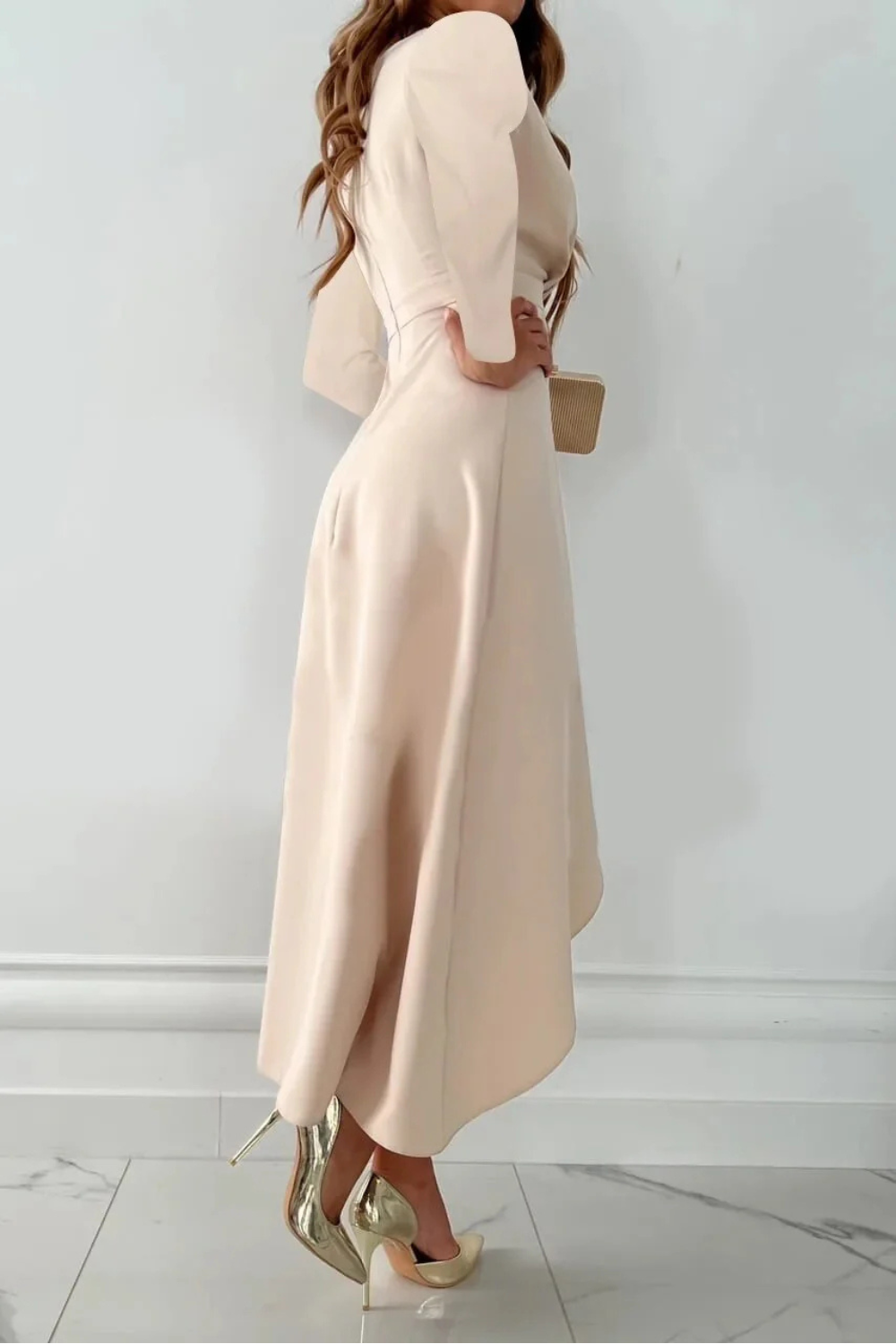 Women's Elegant V-Neck Midi Dress