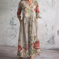 Women's Vintage Floral Print Maxi Dress