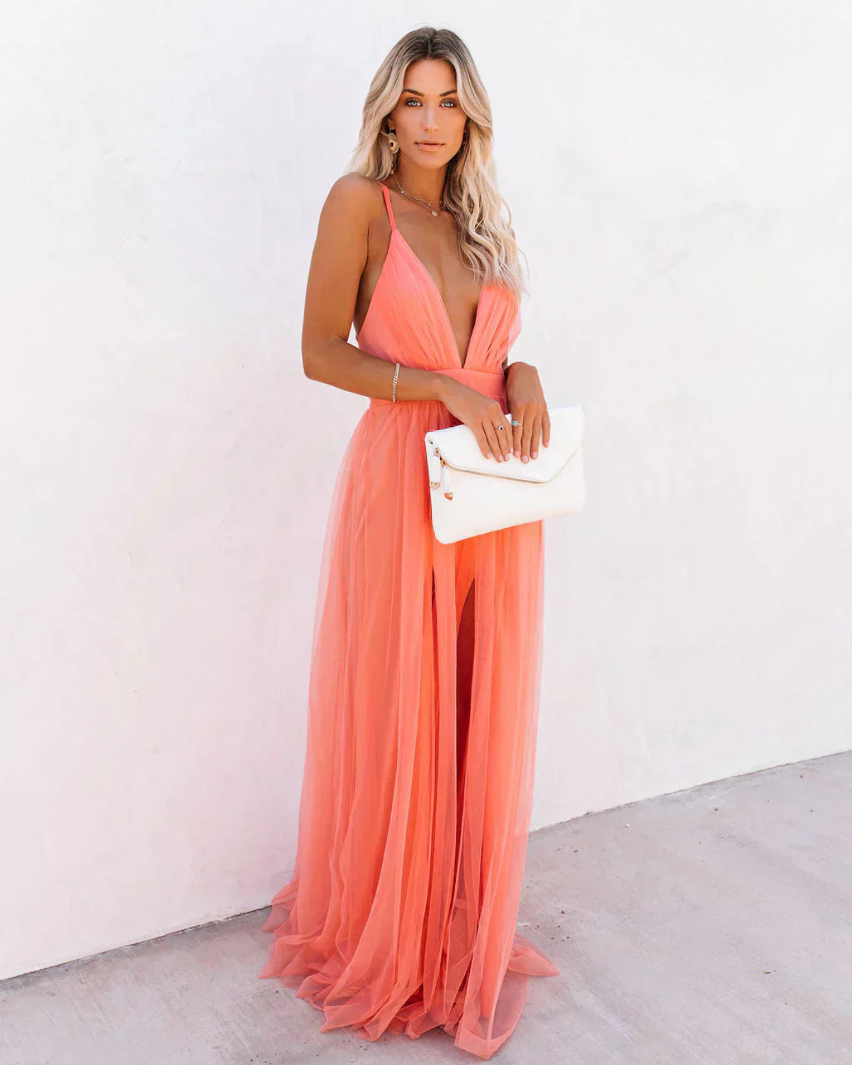 Women's Wedding Guest V-Neck Maxi Dress