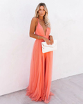Women's Wedding Guest V-Neck Maxi Dress