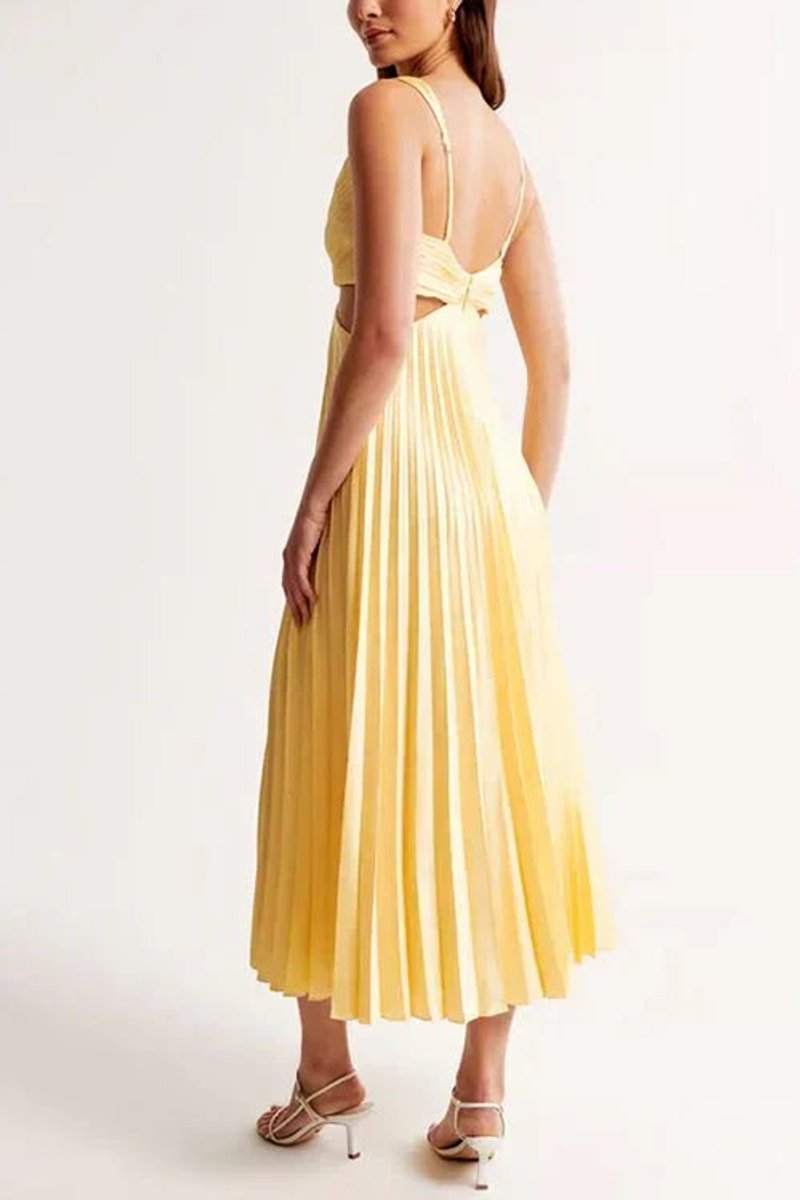 Mother of the Bride Dress Sleeveless V-Neck Pleated Maxi