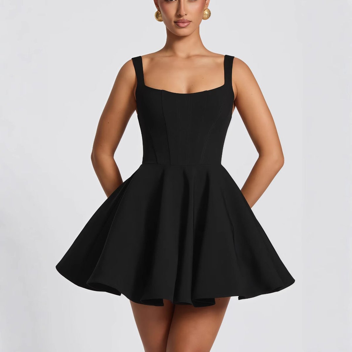 Women's A-Line Oversized Bow-Back Mini Cocktail Dress