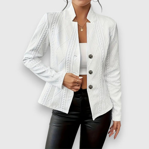 Women's Cable-Knit Textured Mock-Neck Long-Sleeve Sweater Top