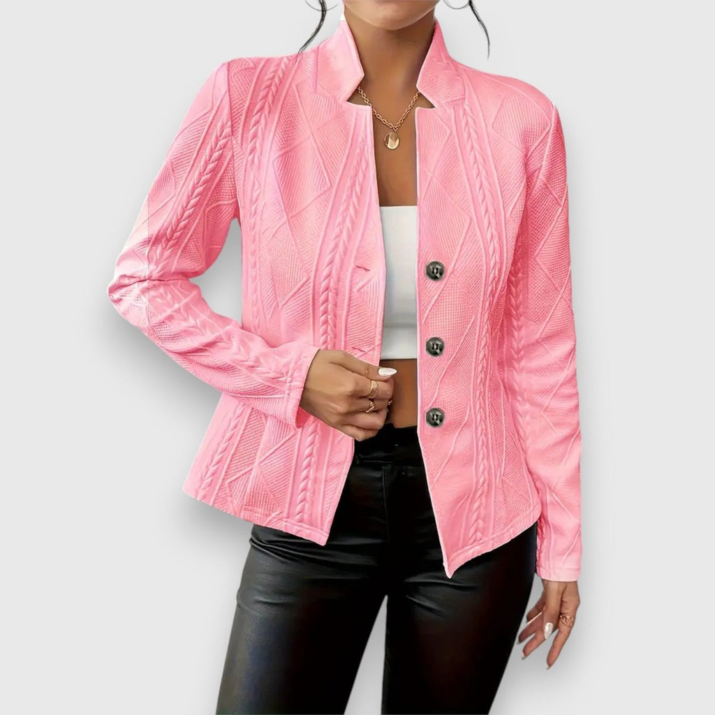 Women's Cable-Knit Textured Mock-Neck Long-Sleeve Sweater Top