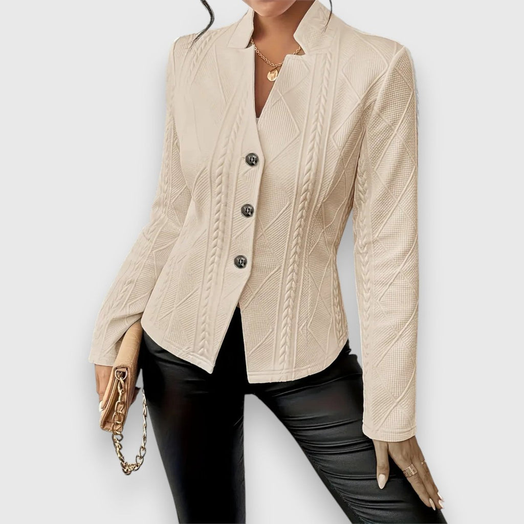 Women's Cable-Knit Textured Mock-Neck Long-Sleeve Sweater Top