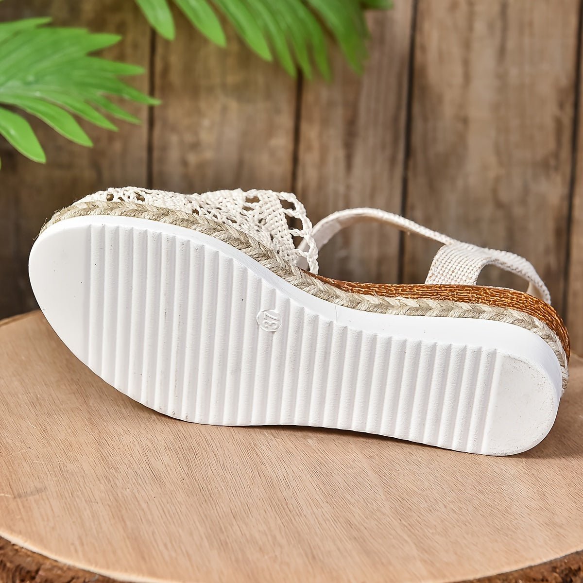 Women's Crochet Ankle-Strap Comfortable Sandals Espadrille Platform