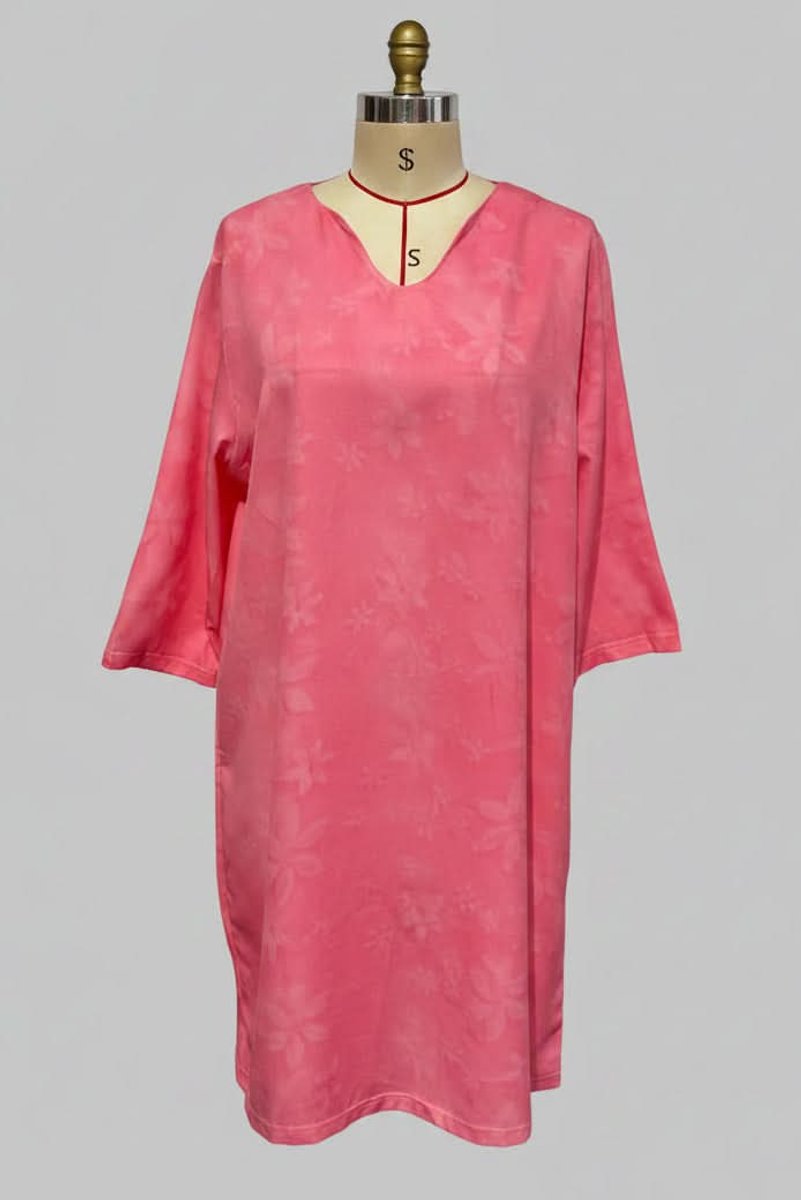 Women's Floral Lace V-Neck Midi Evening Gown Dress - Pink