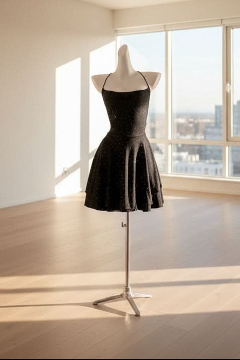 Women's Glitter Halter Skater Cocktail Dress