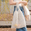 Women's Handwoven Macrame Cotton Market Tote Bag