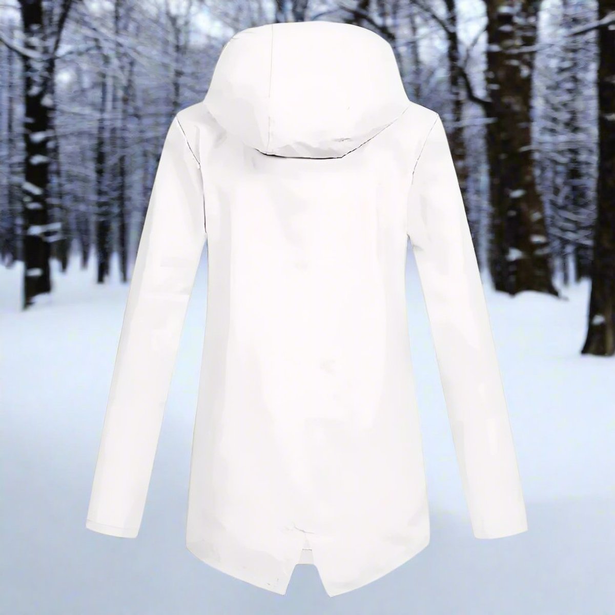 Women's Hooded Waterproof Zip-Up Rain Jacket with Pockets