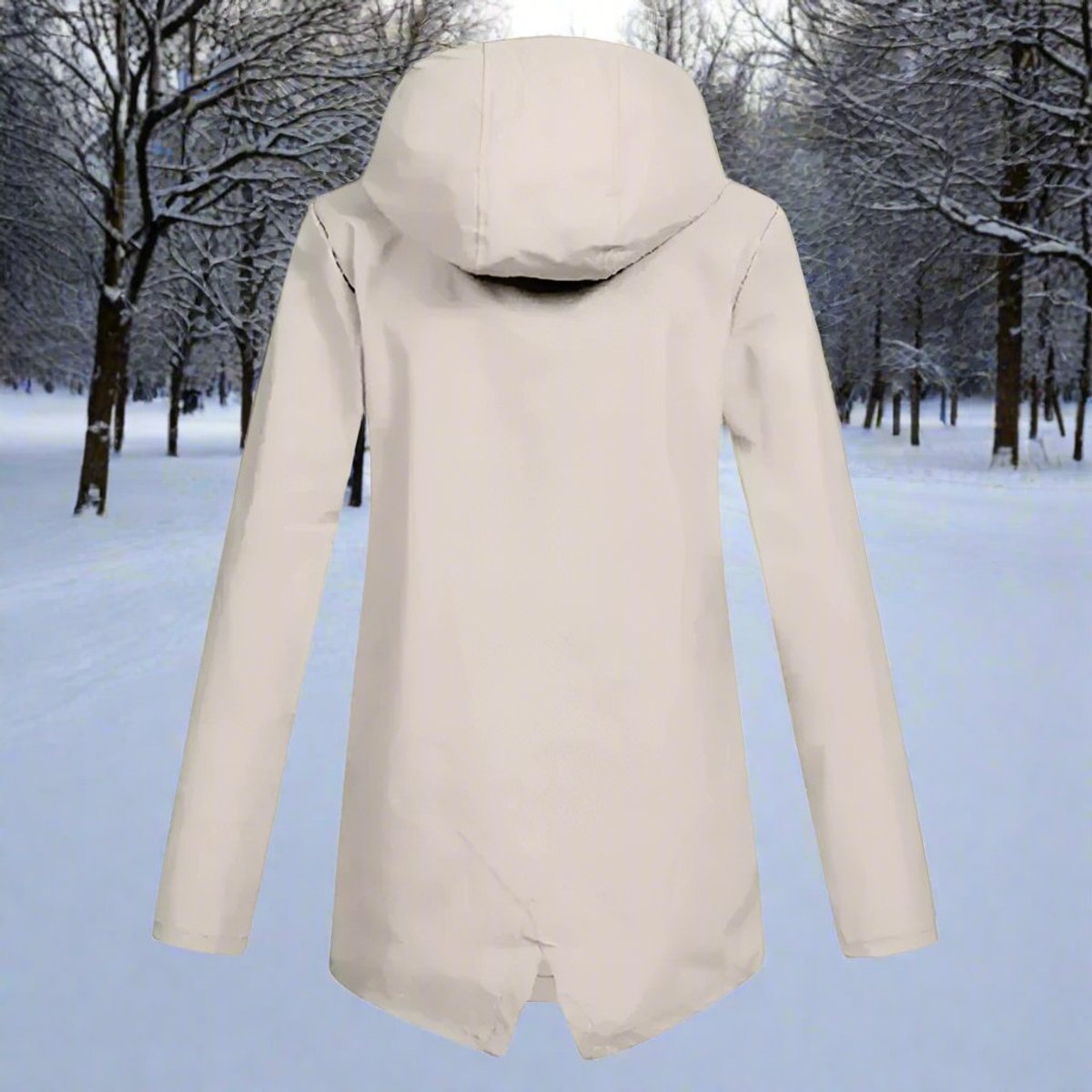 Women's Hooded Waterproof Zip-Up Rain Jacket with Pockets