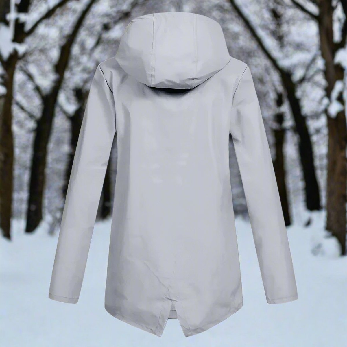 Women's Hooded Waterproof Zip-Up Rain Jacket with Pockets