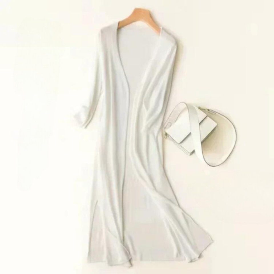 Women's Lightweight Open-Front Long Knit Cardigan