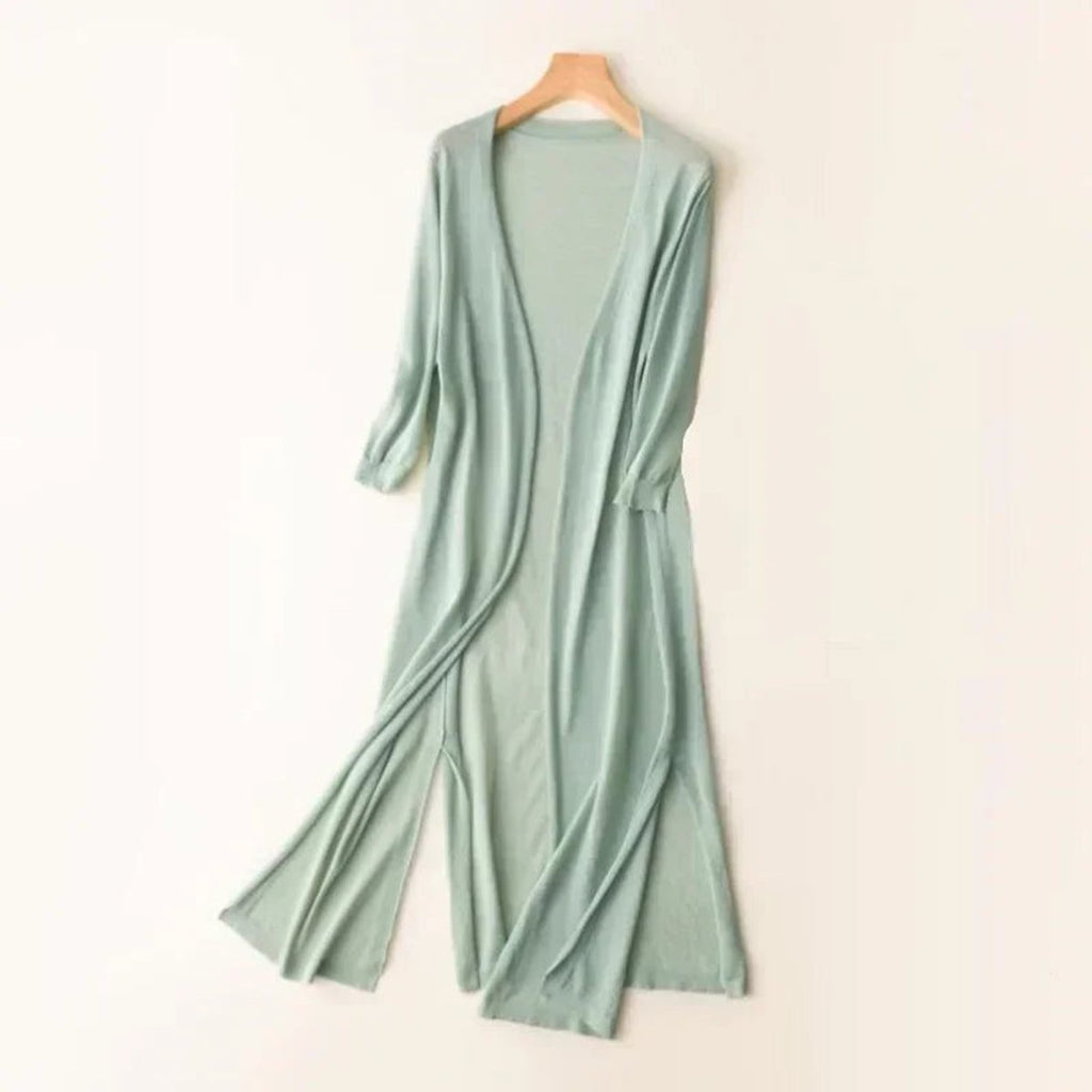 Women's Lightweight Open-Front Long Knit Cardigan