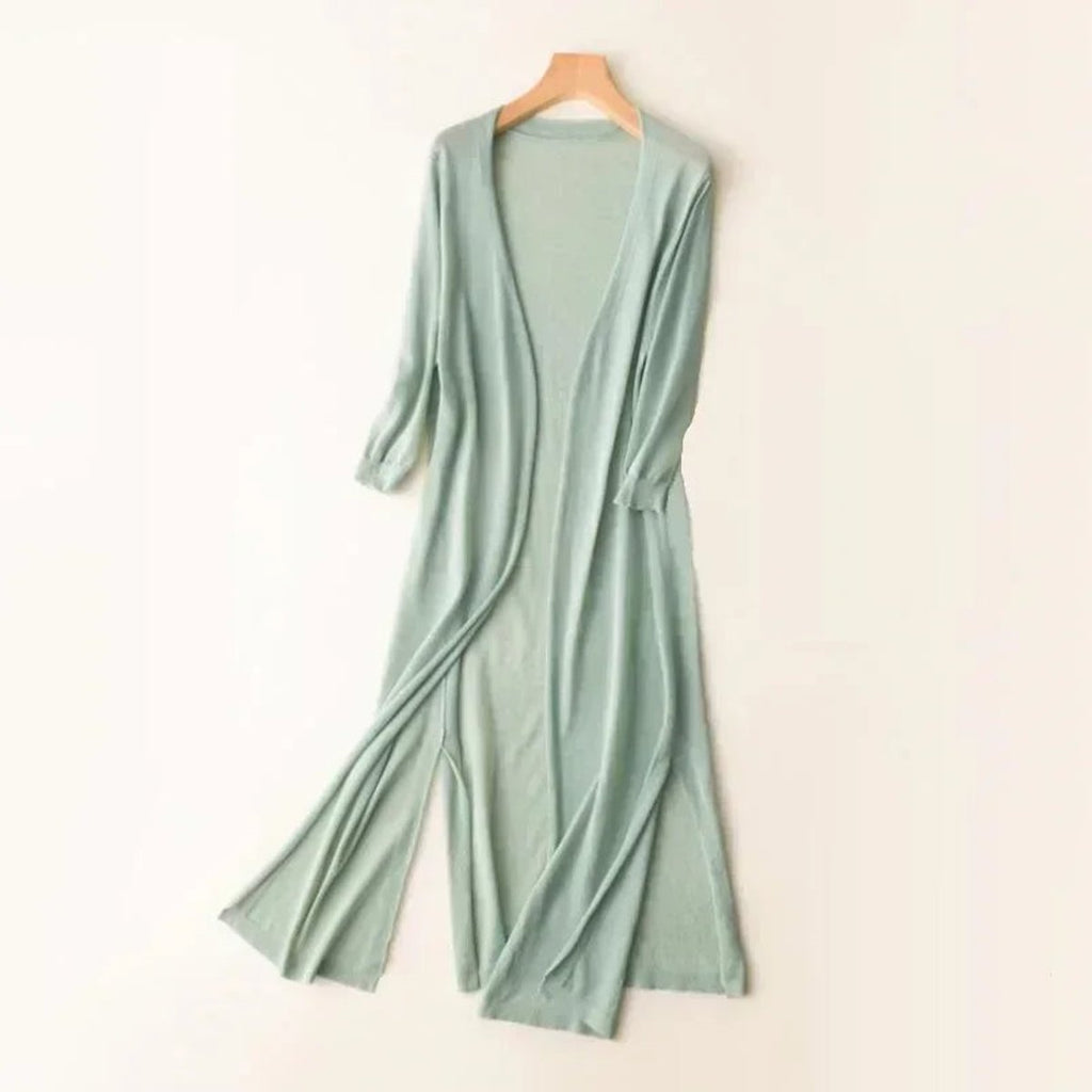 Women's Lightweight Open-Front Long Knit Cardigan