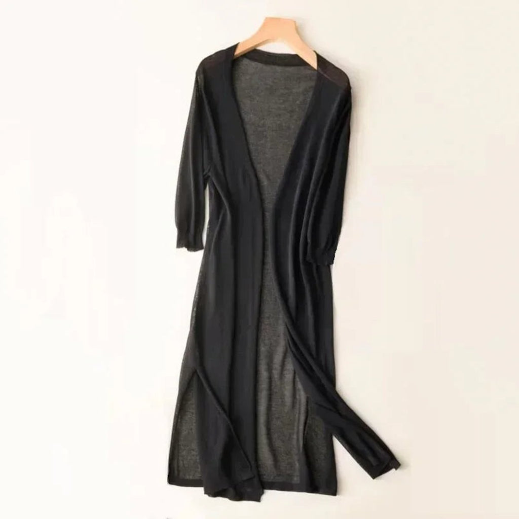 Women's Lightweight Open-Front Long Knit Cardigan