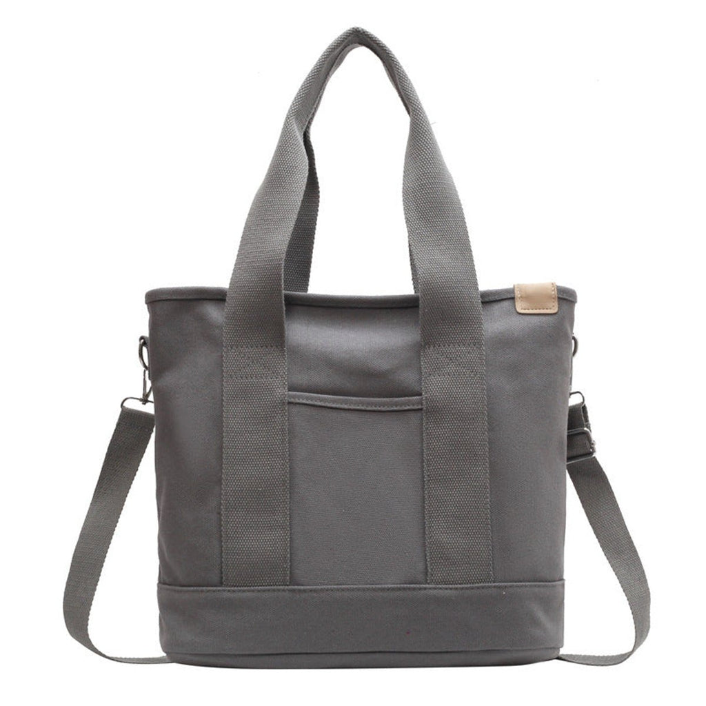 Women's Multifunction Crossbody Canvas Tote Bag Adjustable Strap - Gray