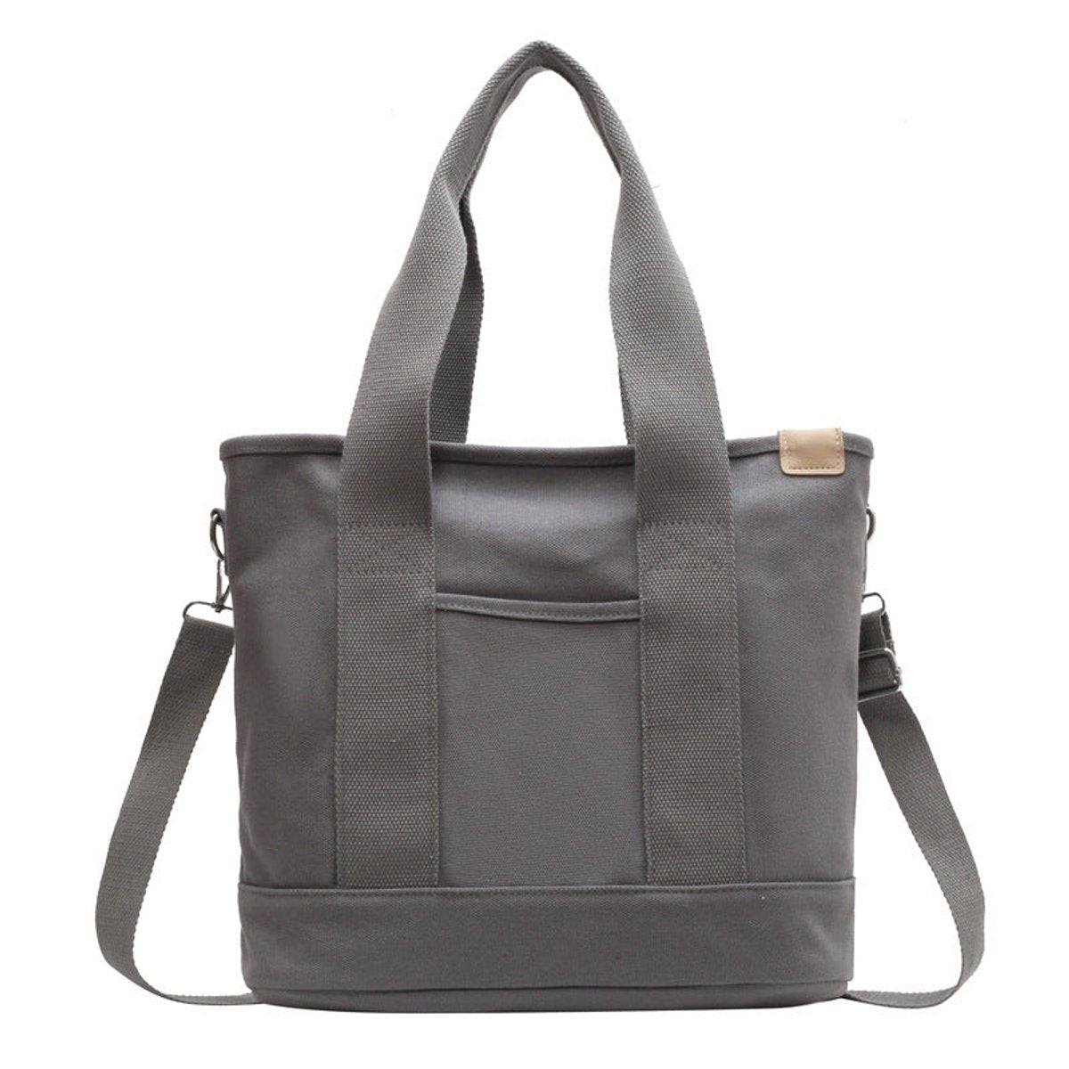 Women's Multifunction Crossbody Canvas Tote Bag Adjustable Strap - Gray