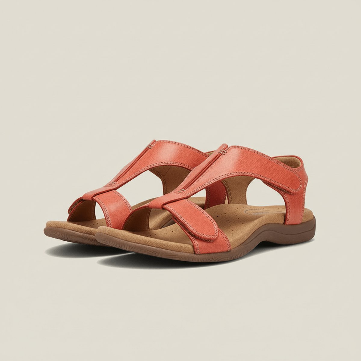 Women's Open-Toe Hook-Loop T-Strap Comfortable Sandals