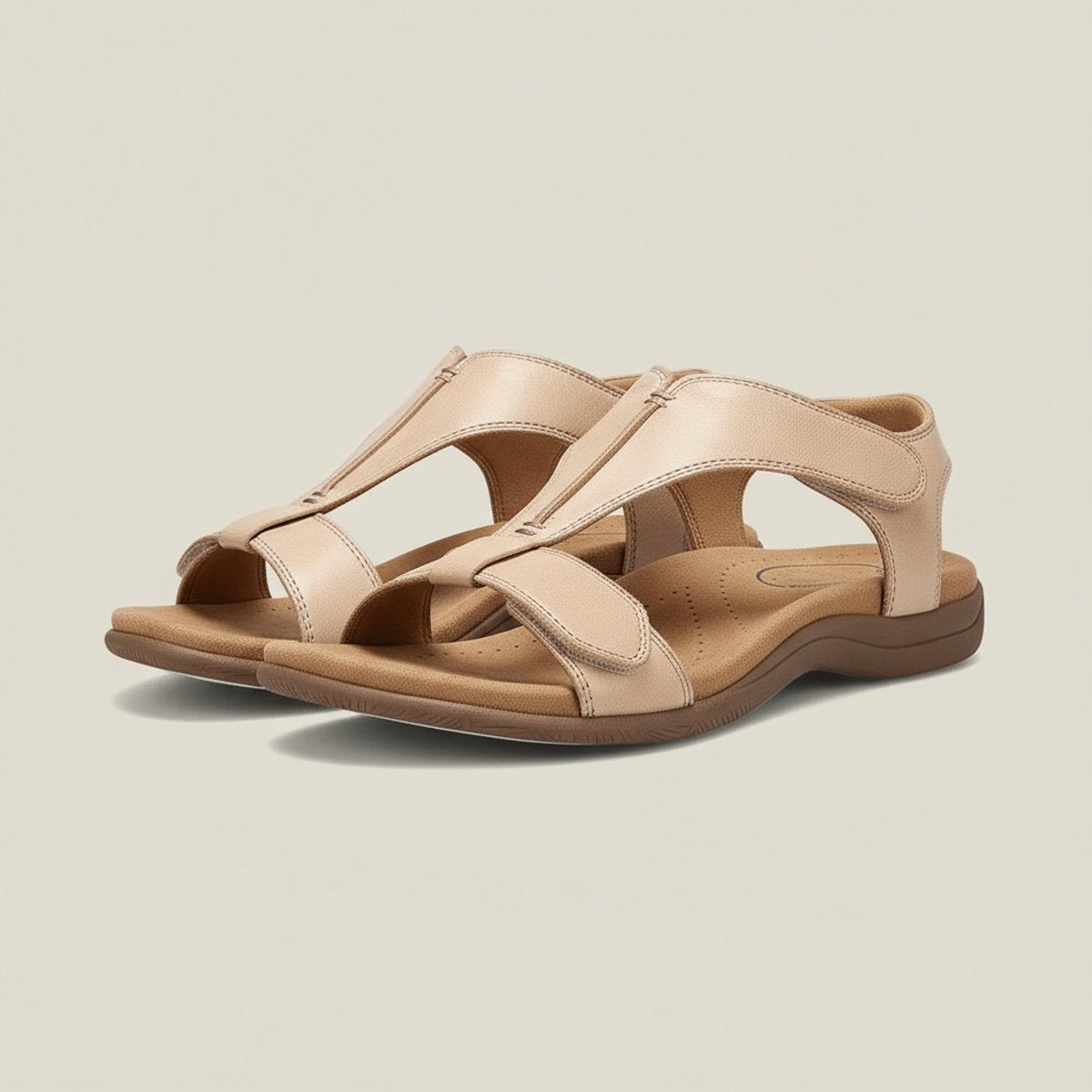 Women's Open-Toe Hook-Loop T-Strap Comfortable Sandals