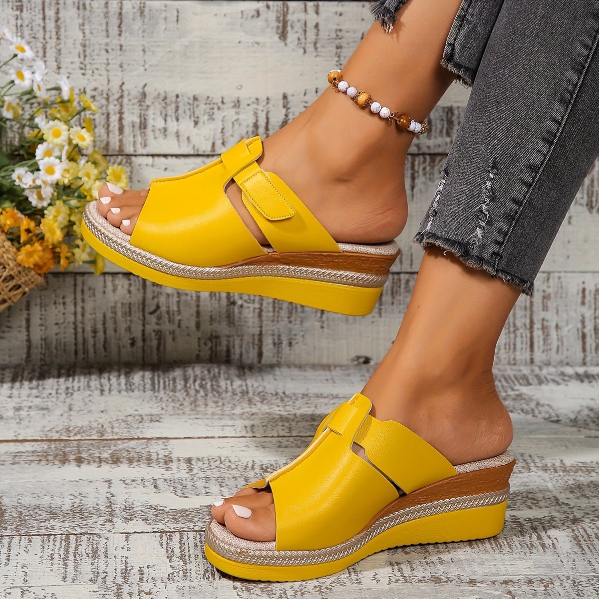 Women's Open-Toe Velcro Wedge Comfortable Sandals