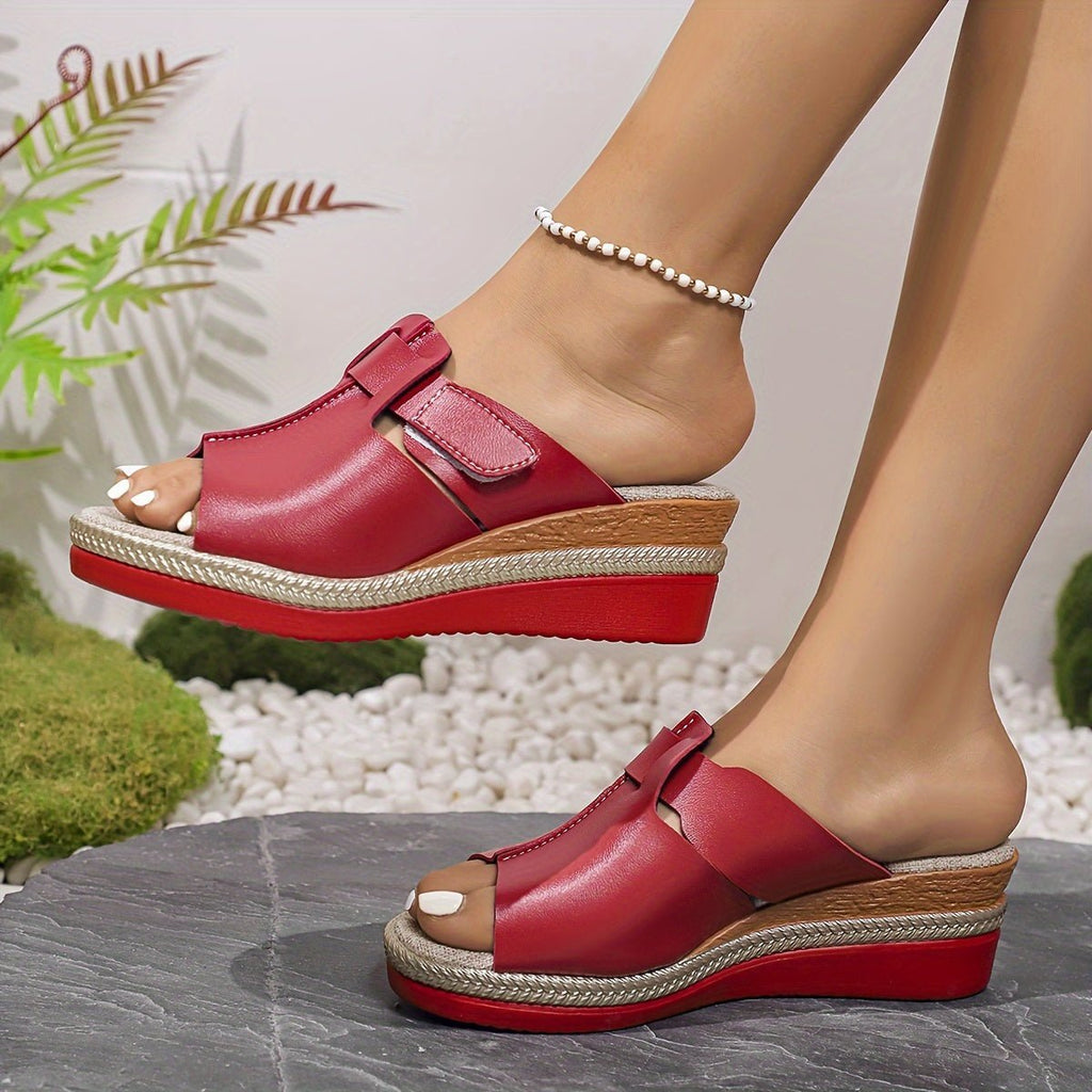 Women's Open-Toe Velcro Wedge Comfortable Sandals