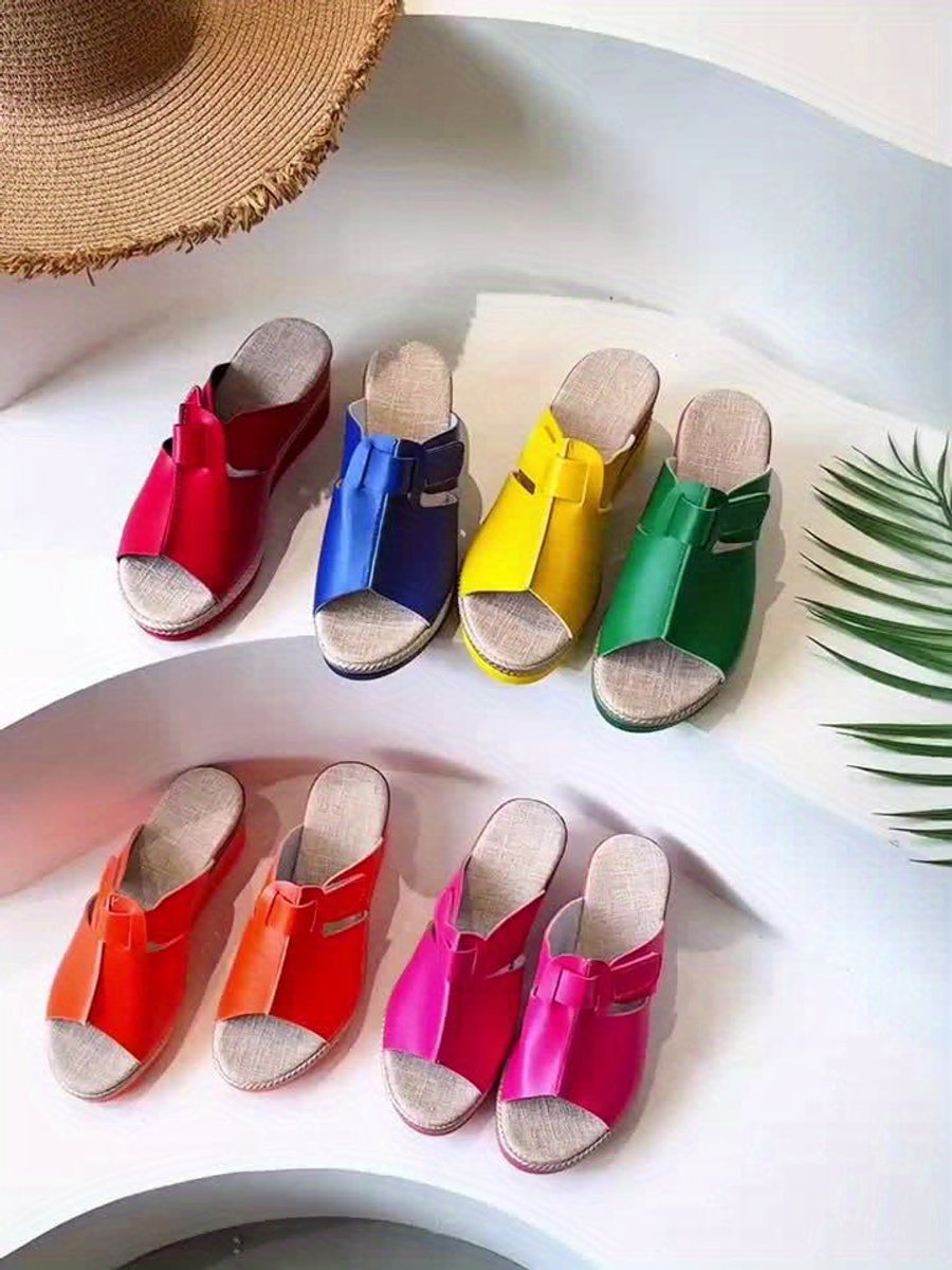 Women's Open-Toe Velcro Wedge Comfortable Sandals