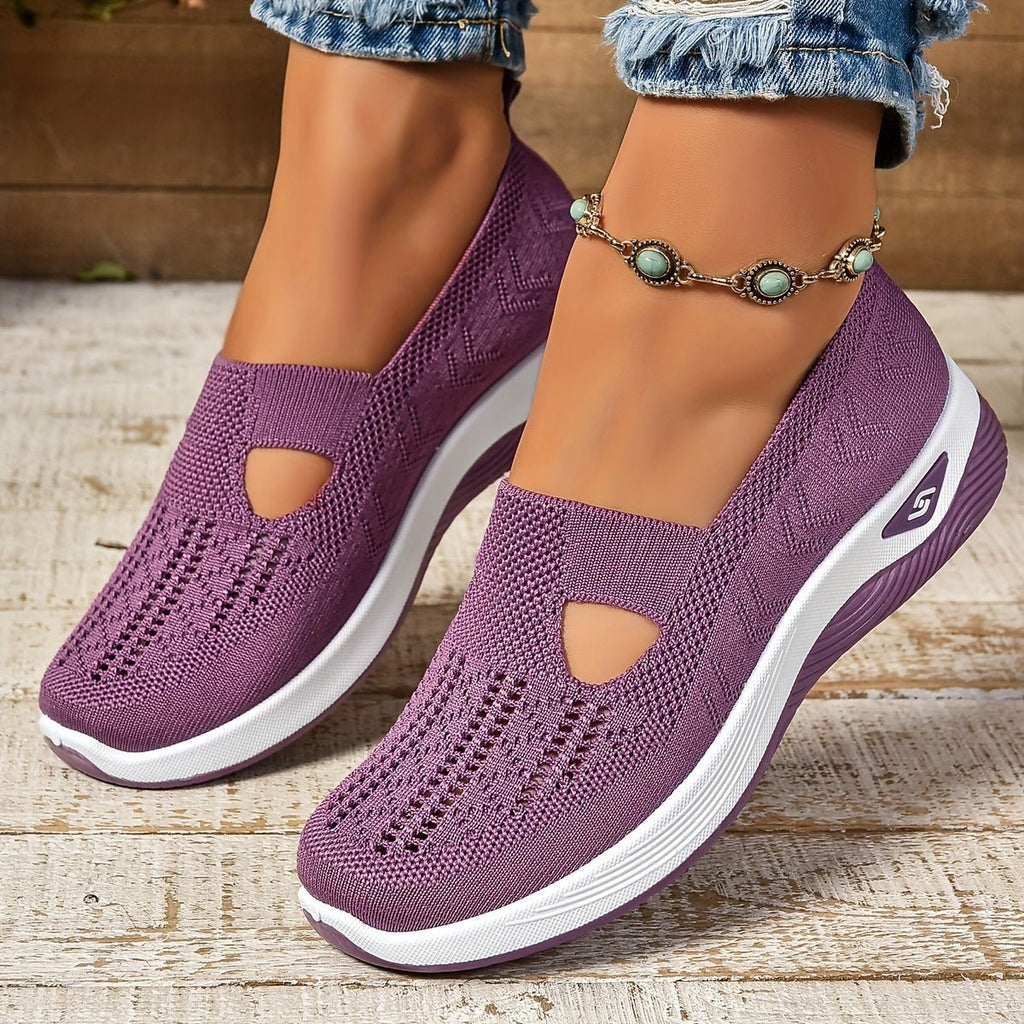 Women's Orthopedic Slip-On Comfortable Sandals Knit Sneakers - Purple