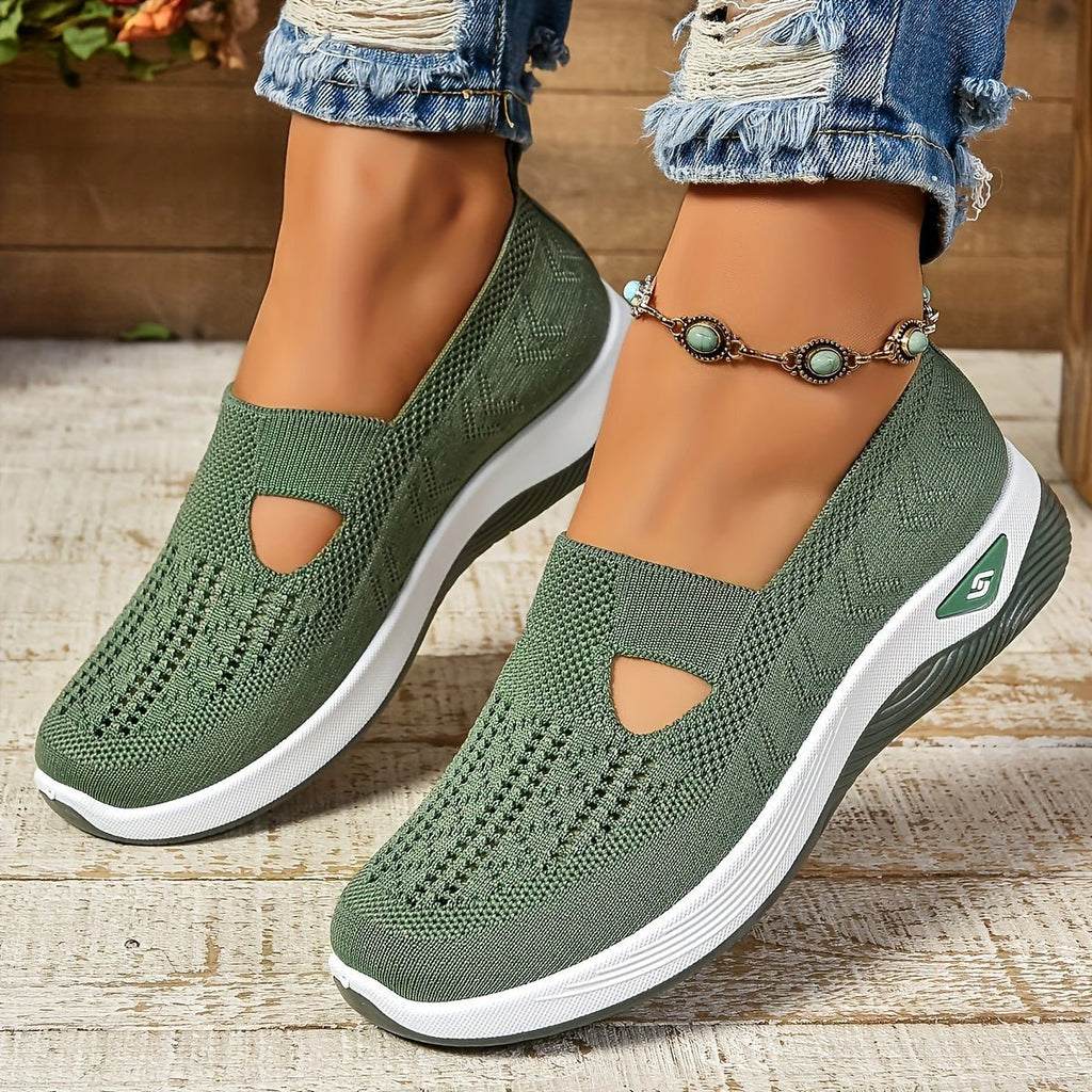 Women's Orthopedic Slip-On Comfortable Sandals Knit Sneakers - Green