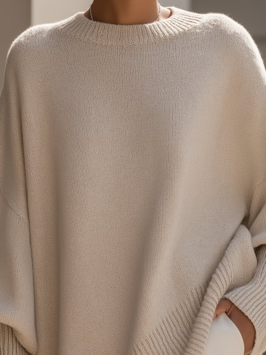 Women's Oversized Batwing-Sleeve Knit Sweater