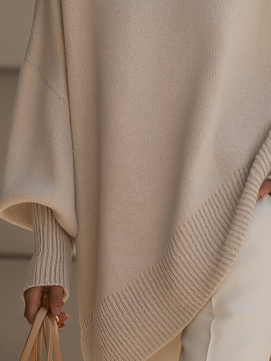 Women's Oversized Batwing-Sleeve Knit Sweater