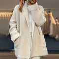 Women's Oversized Open-Front Knit Cardigan Scarf Collar
