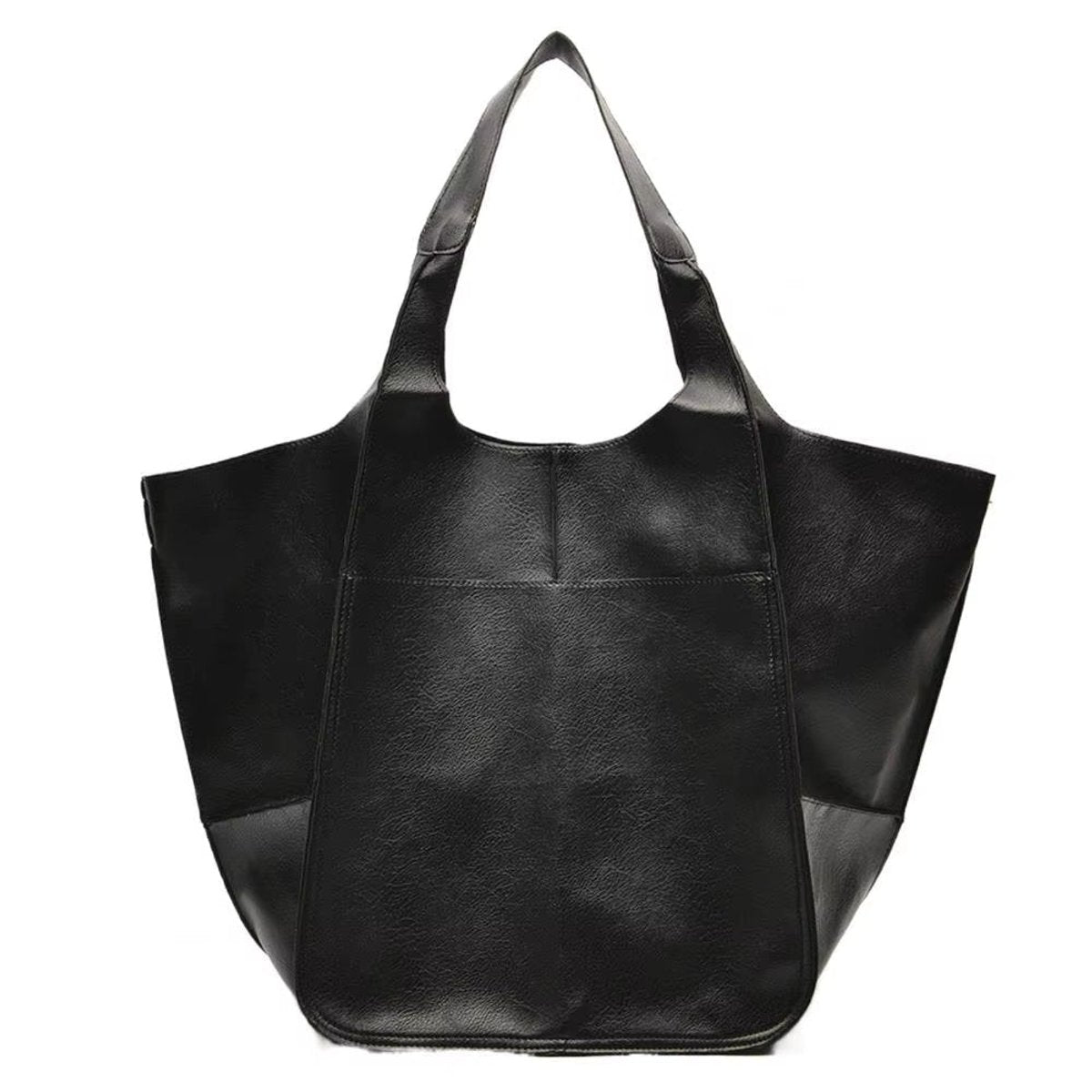 Women's Oversized Vegan Leather Magnetic-Closure Tote Bag